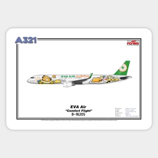 Airbus A321 - EVA Air "Comfort Flight" (Art Print) Sticker